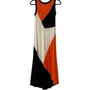Jeune Jeunesse Stylish Color Block Midi Dress - Size M